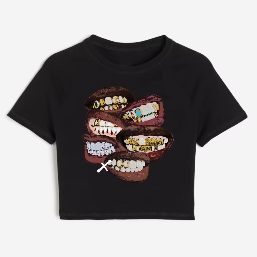 "Grillz" Cropped Baby Tee