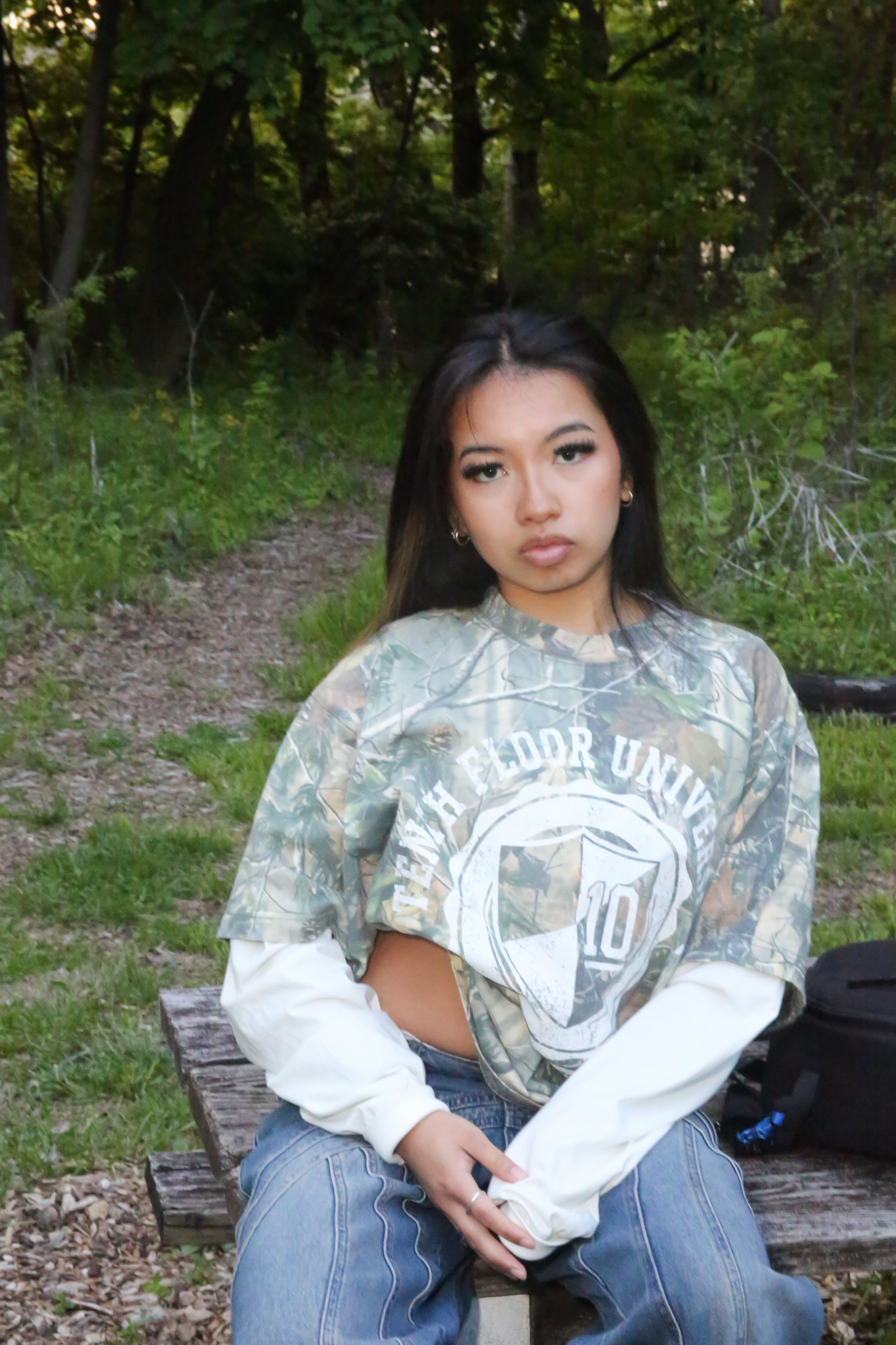 "Tenth Floor University" Camo Double-Layered Tee